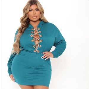 Sexy Sweatshirt Chain Dress